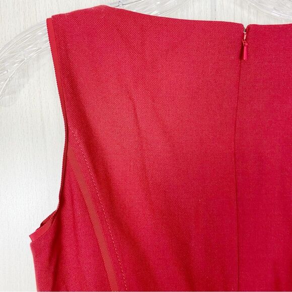 Brooks Brother | Red Boat Neck Sleeveless Mini Sheath Dress Size 4 - Picture 7 of 13
